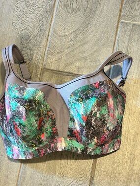 Panache Gray Sports Bra with Subtle Branding - Size 34 G